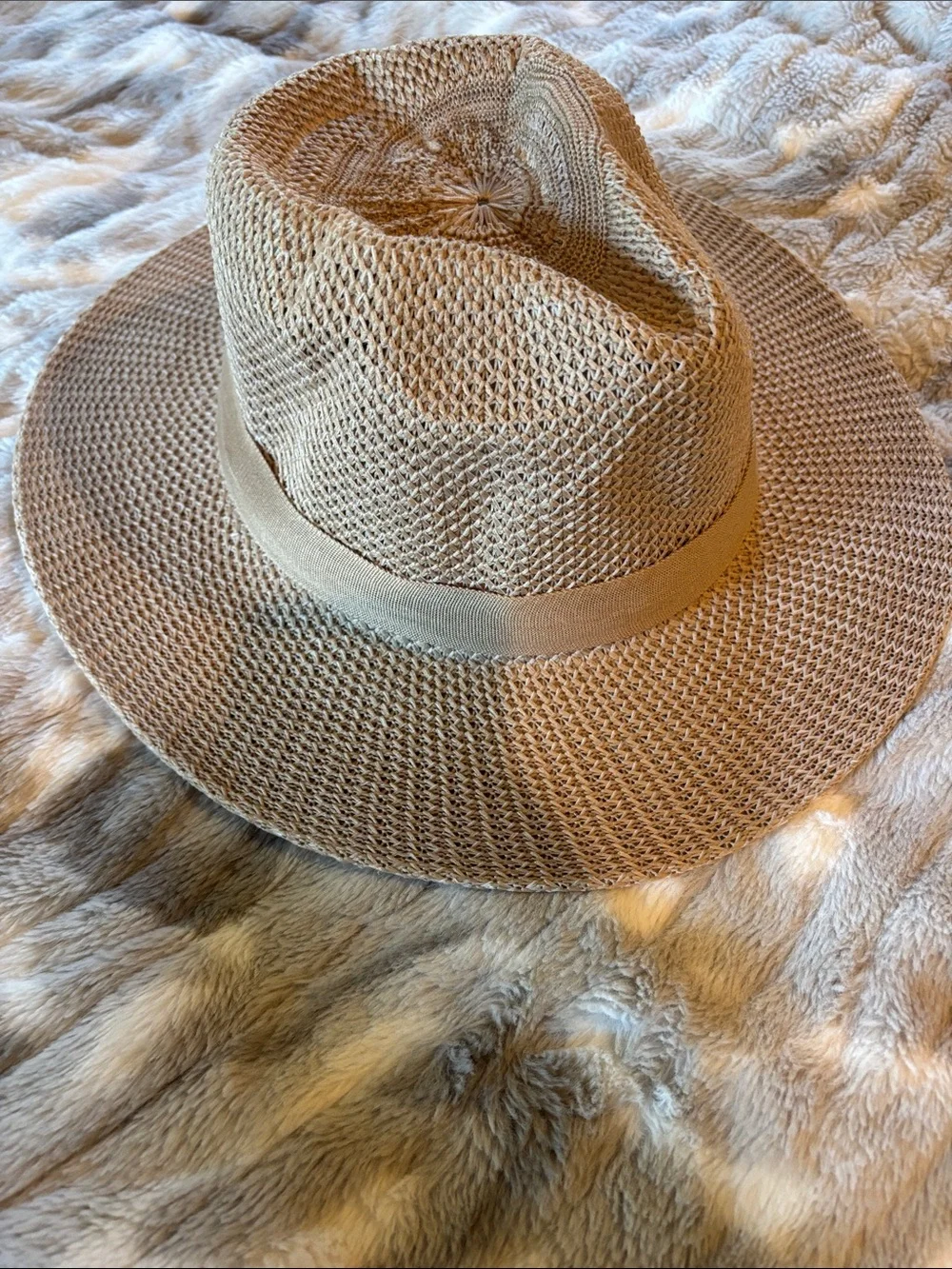 Women’s Straw Fedora Sun Hat - Tan